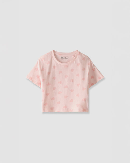 Playera Cropped Corazones
